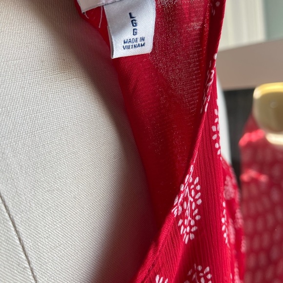 Old Navy Red Printed Spaghetti Strap Dress size L - Picture 7 of 9